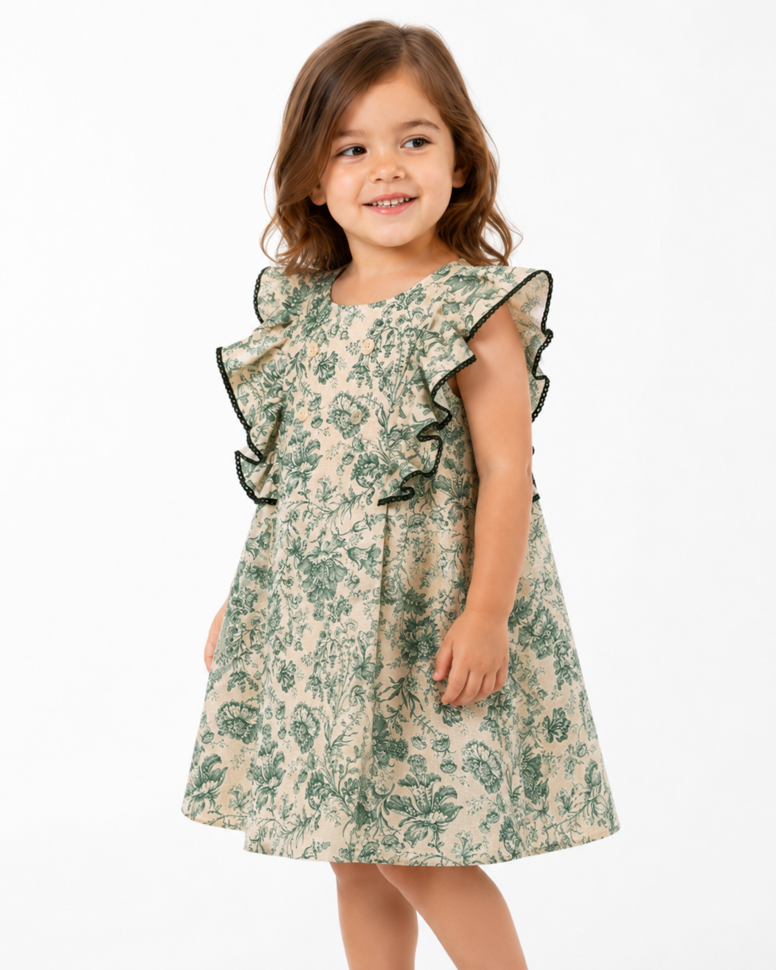 Vestido Flores Verde
